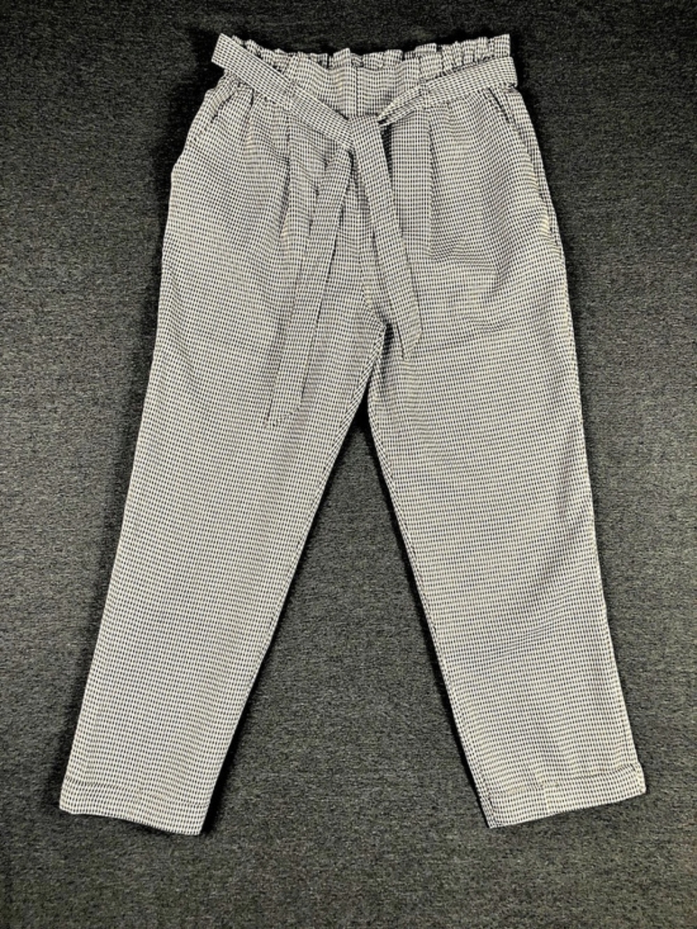 SIENNA SKY Checkered Straight Leg Pants in Black & White Size Large